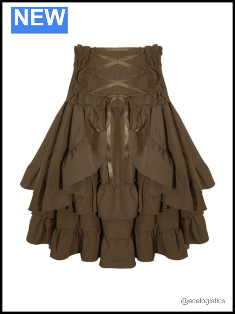 Steampunk Victorian Layered Ruffle Bustle Skirt Cosplay Renaissance